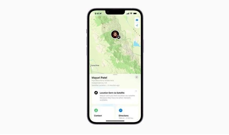 来宾苹果14维修分享iPhone14系列中 FindMy功能通过卫星分享位置方法教程 